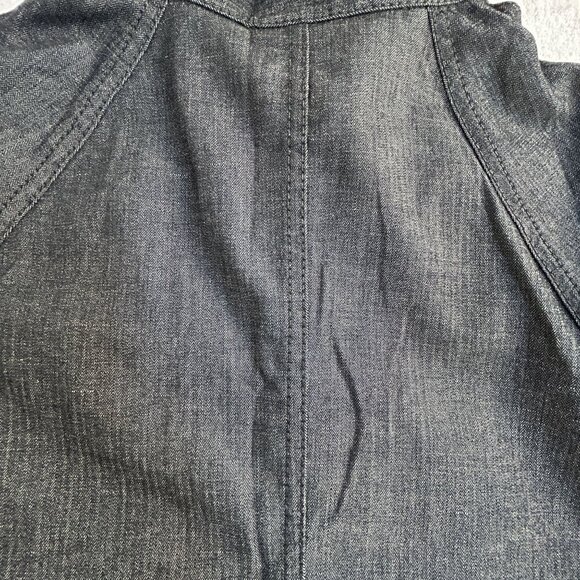 J. Jill Womens Stretch Jacket Small Petite Gray Linen Blend Pockets Lightweight - Picture 4 of 10